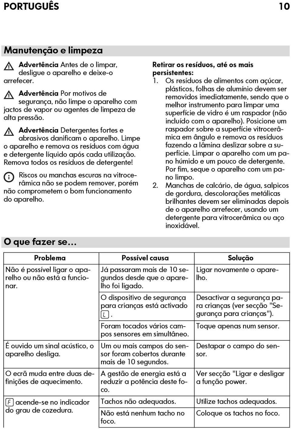 Limpe o aparelho e remova os resíduos com água e detergente líquido após cada utilização. Remova todos os resíduos de detergente!