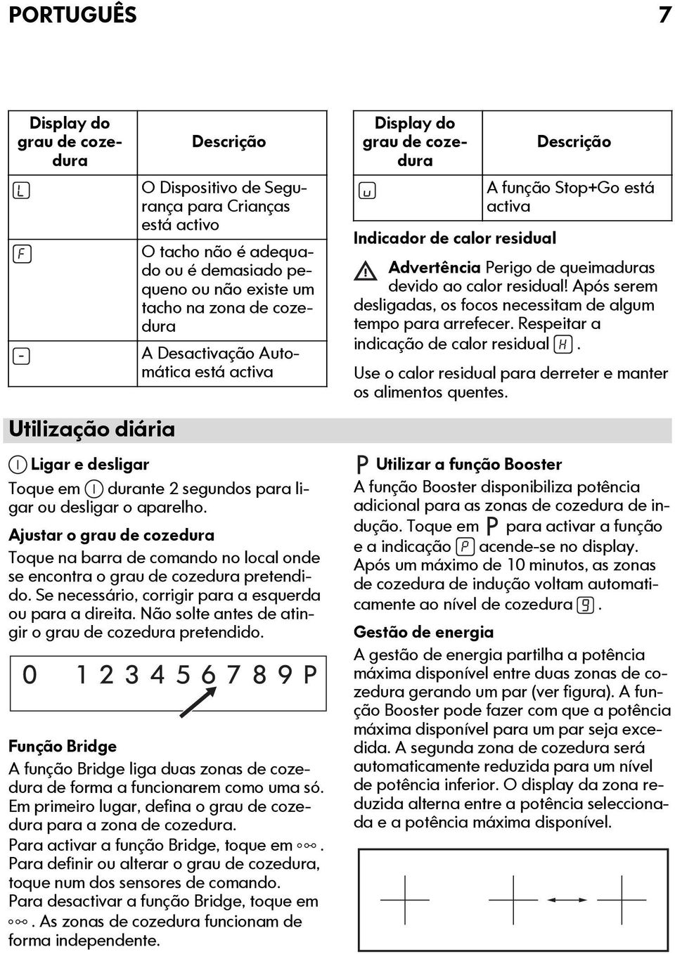 Ajustar o grau de cozedura Toque na barra de comando no local onde se encontra o grau de cozedura pretendido. Se necessário, corrigir para a esquerda ou para a direita.