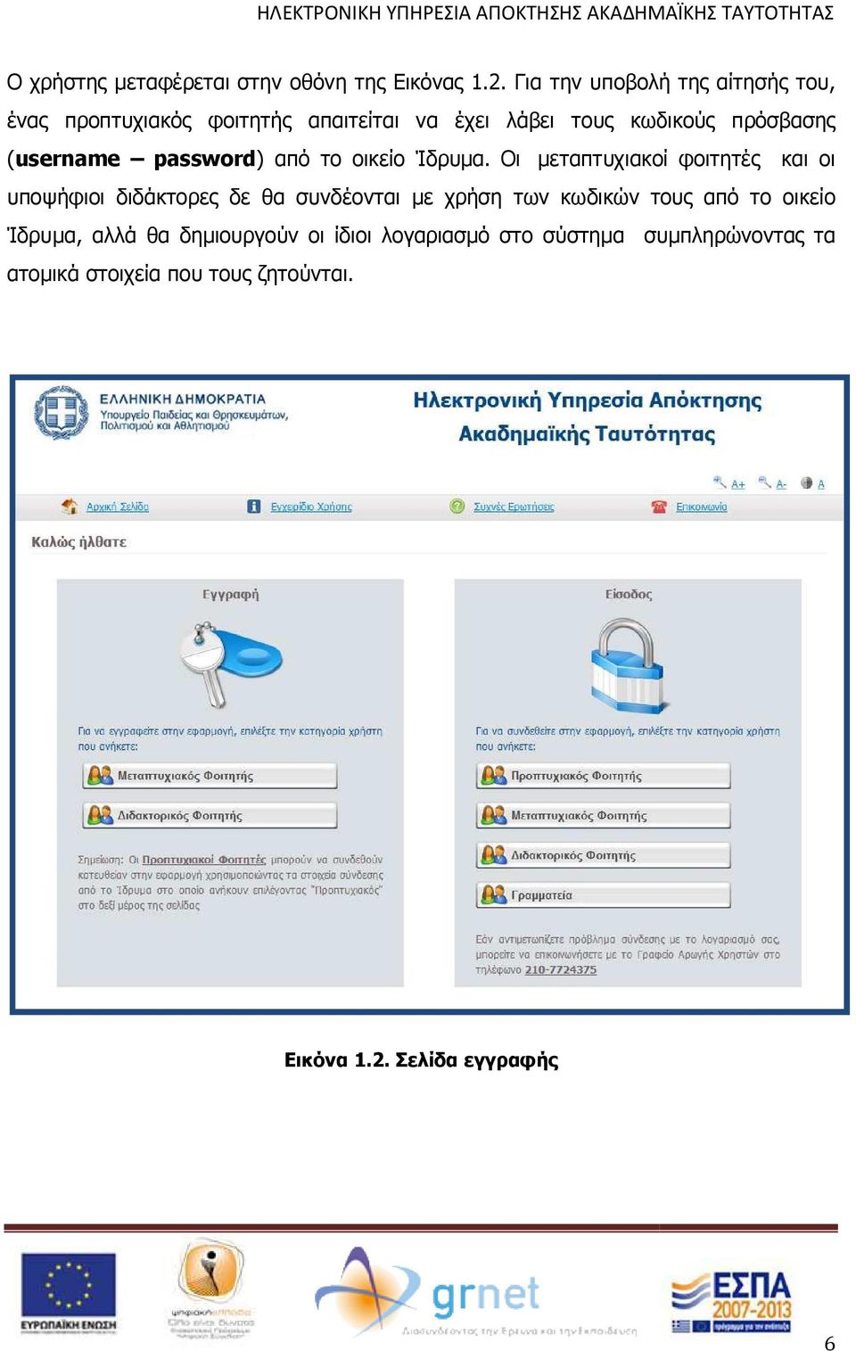 (username password) από το οικείο Ίδρυµα.
