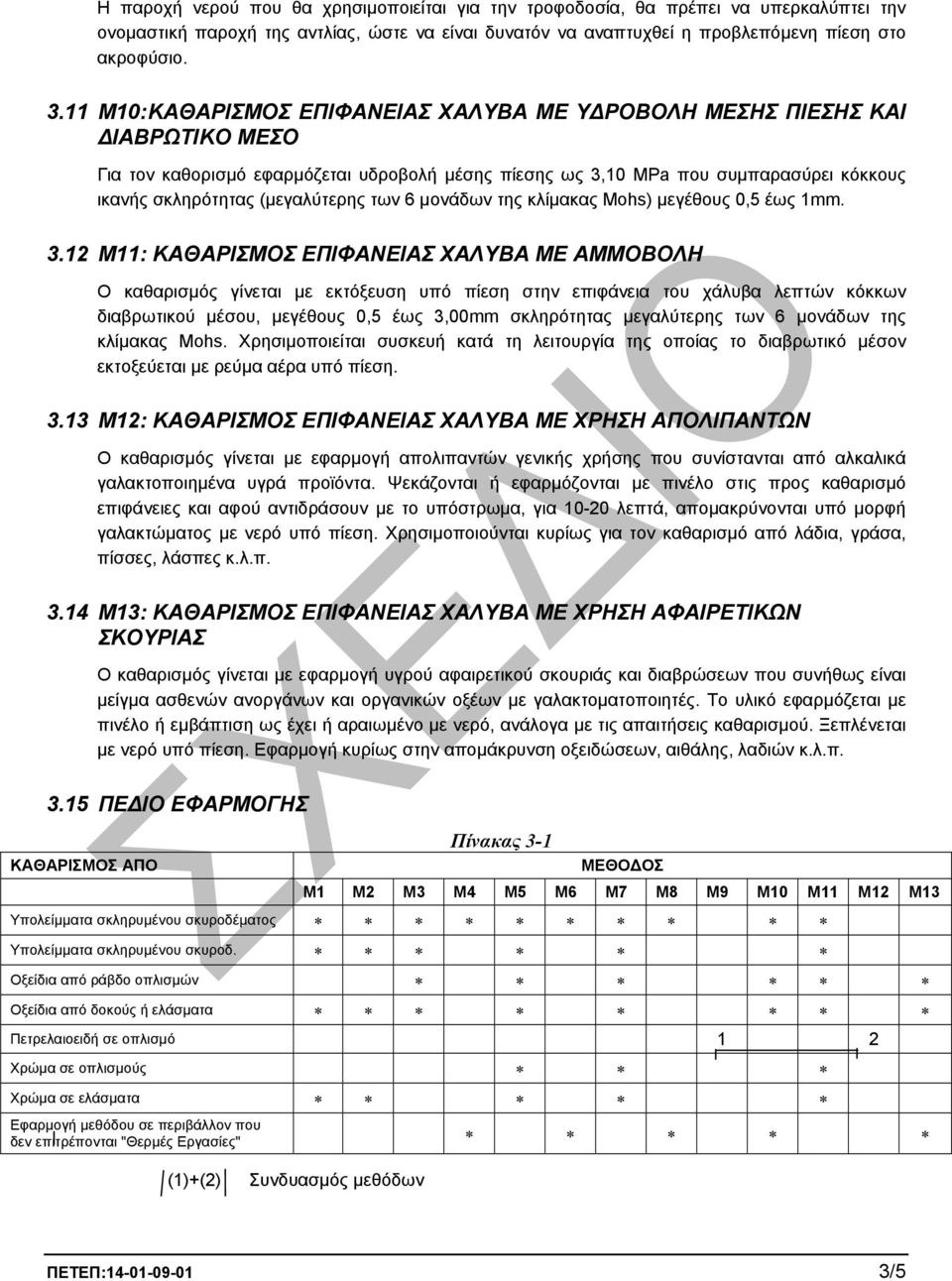 (µεγαλύτερης των 6 µονάδων της κλίµακας Mohs) µεγέθους 0,5 έως 1mm. 3.