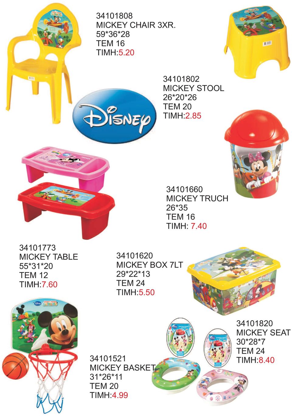85 34101660 MICKEY TRUCH 26*35 ΤΕΜ 16 7.