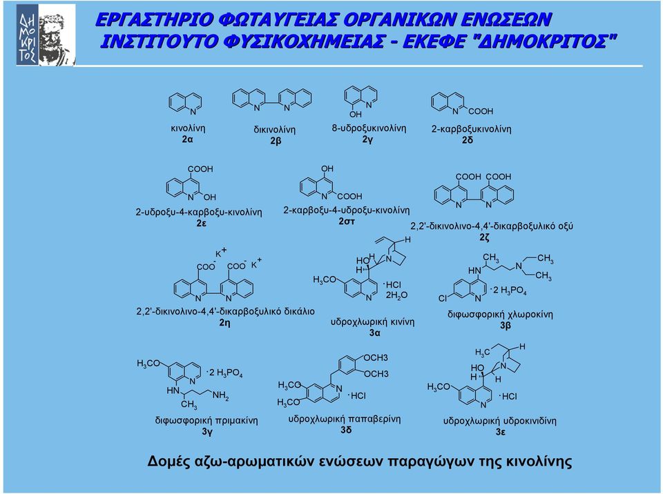 2 3 PO 4 2 + Κ διφωσφορική πριµακίνη 3γ COO 2-καρβοξυ-4-υδροξυ-κινολίνη 2στ 2,2'-δικινολινο-4,4'-δικαρβοξυλικό οξύ 2ζ 3 CO 3 CO 3 CO O