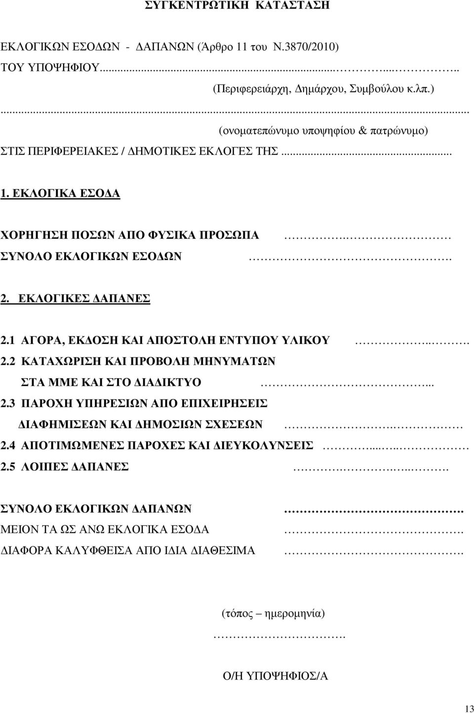 .. 2.3 ΠΑΡΟΧΗ ΥΠΗΡΕΣΙΩΝ ΑΠΟ ΕΠΙΧΕΙΡΗΣΕΙΣ ΙΑΦΗΜΙΣΕΩΝ ΚΑΙ ΗΜΟΣΙΩΝ ΣΧΕΣΕΩΝ. 2.4 ΑΠΟΤΙΜΩΜΕΝΕΣ ΠΑΡΟΧΕΣ ΚΑΙ ΙΕΥΚΟΛΥΝΣΕΙΣ..... 2.5 ΛΟΙΠΕΣ ΑΠΑΝΕΣ.