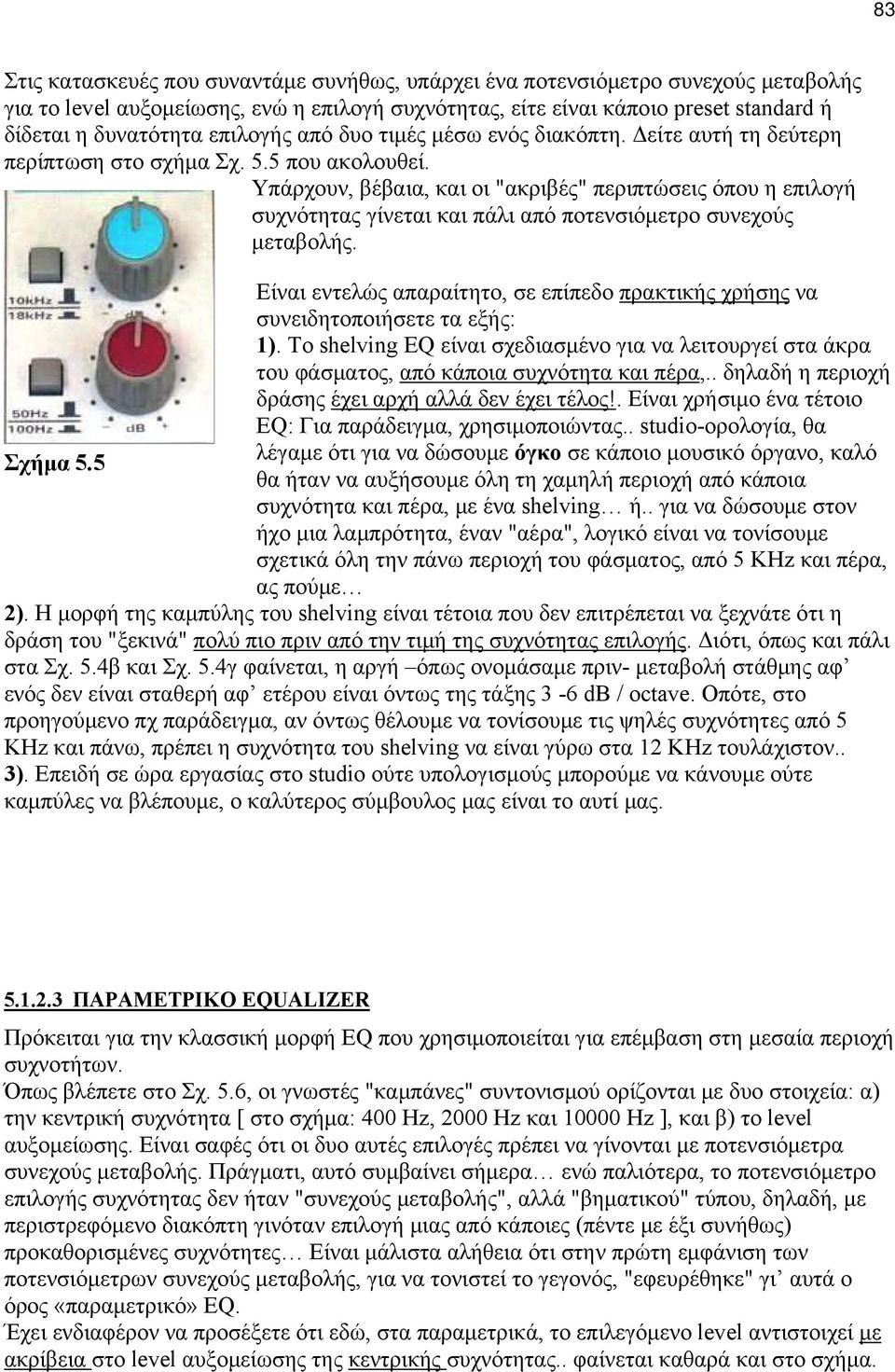 Υπάρχουν, βέβαια, και οι "ακριβές" περιπτώσεις όπου η επιλογή συχνότητας γίνεται και πάλι από ποτενσιόμετρο συνεχούς μεταβολής.