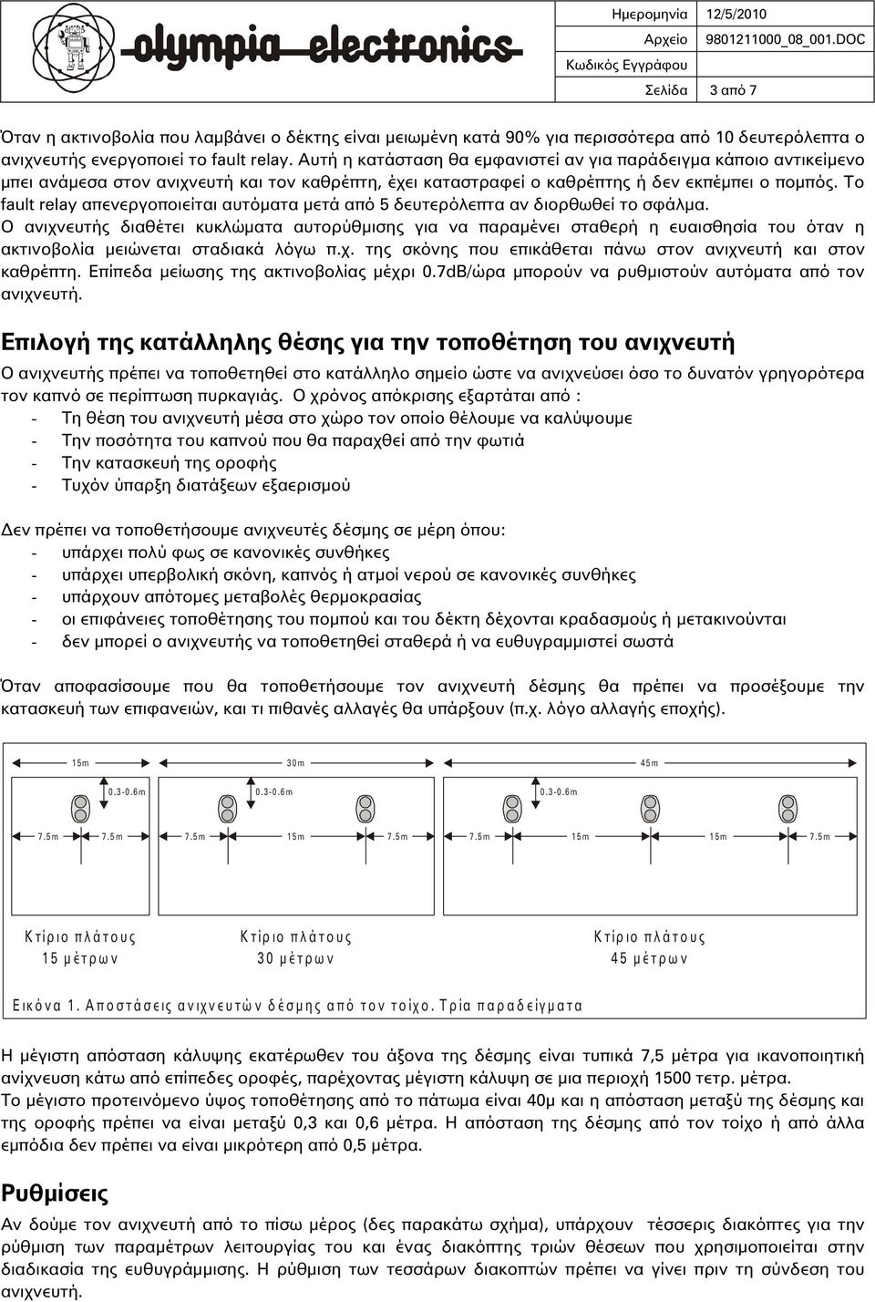 Το fault relay απενεργοποιείται αυτ ματα μετά απ 5 δευτερ λεπτα αν διορθωθεί το σφάλμα.
