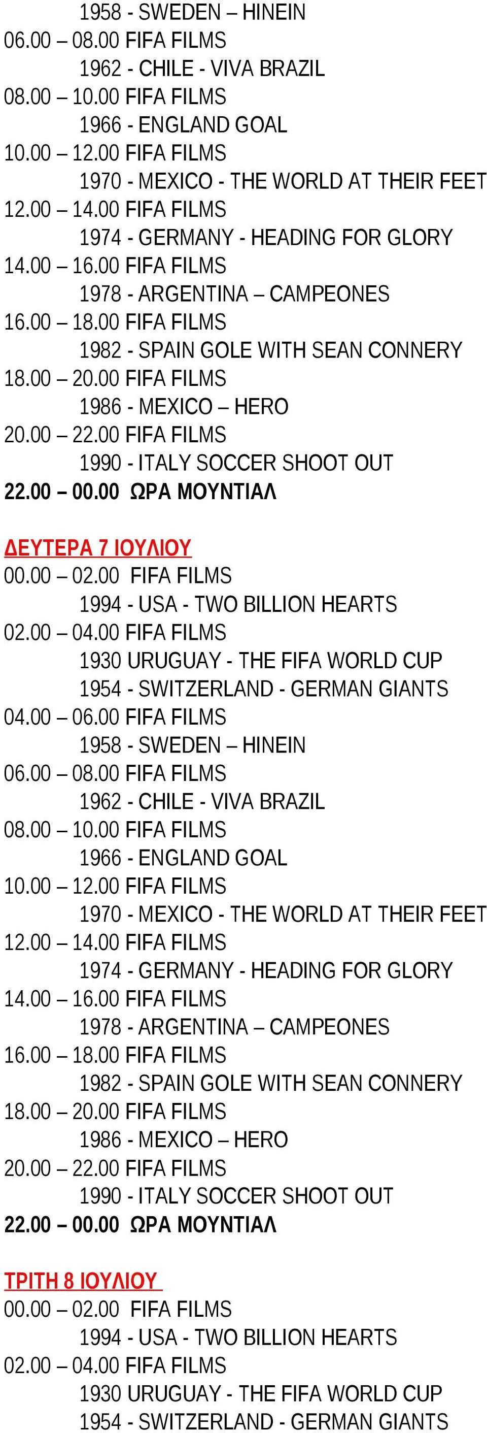 00 FIFA FILMS 1994 - USA - TWO BILLION HEARTS 00 ΩΡΑ