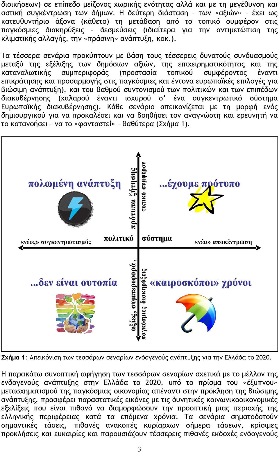 την «πράσινη» ανάπτυξη, κοκ.).