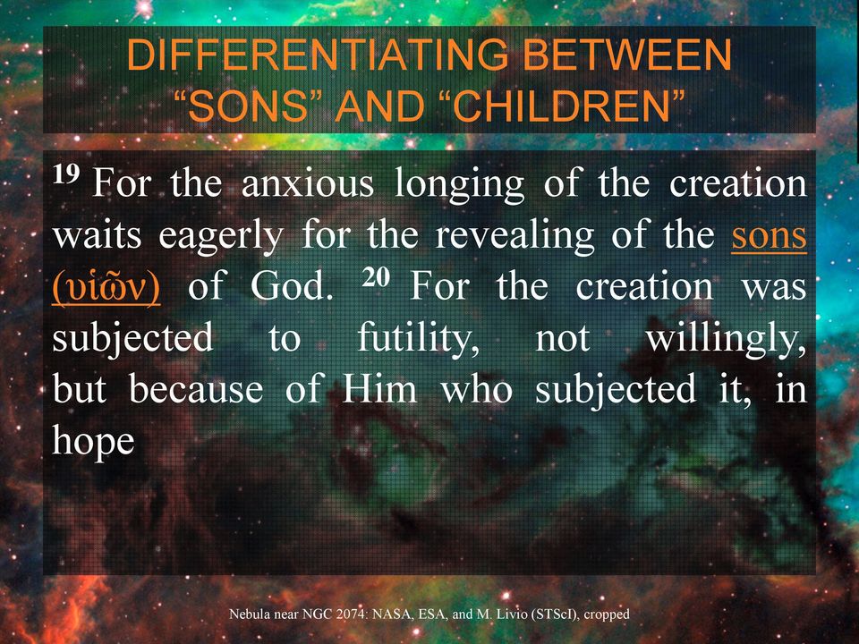 sons (υἱῶν) of God.