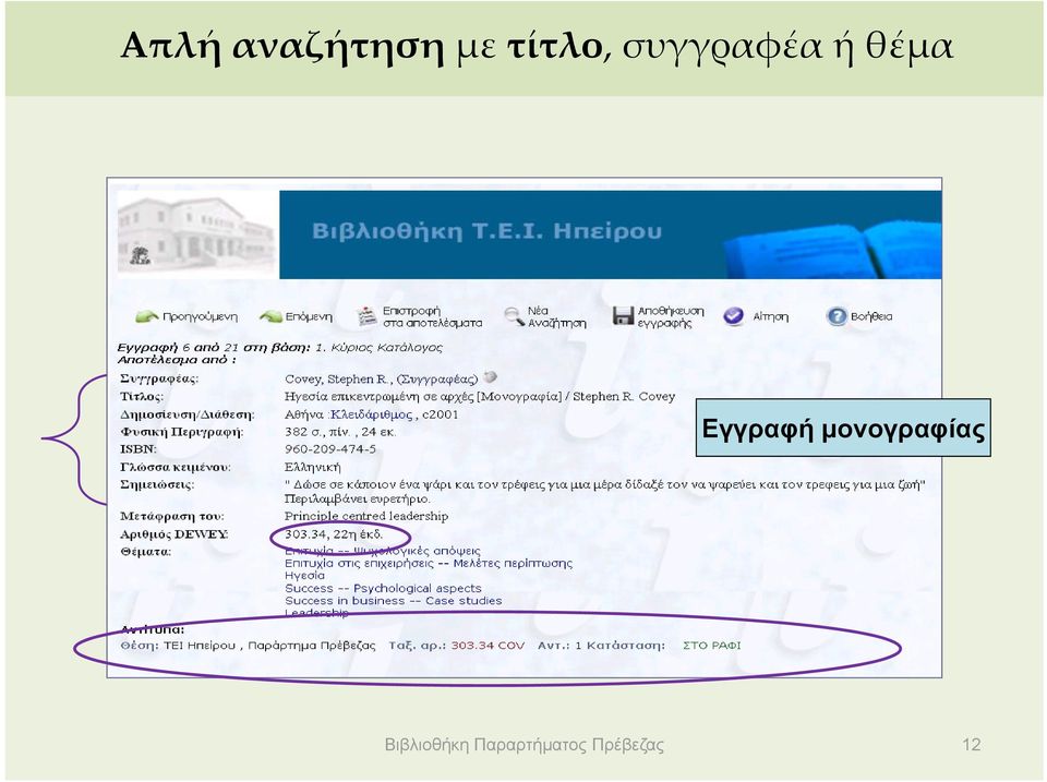 μονογραφίας Βιβλιοθήκη
