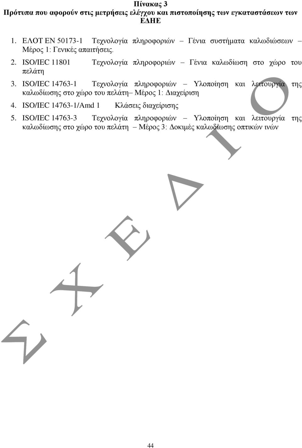 ISO/IEC 11801 Τερλνινγία πιεξνθνξηώλ Γέληα θαισδίσζε ζην ρώξν ηνπ πειάηε 3.