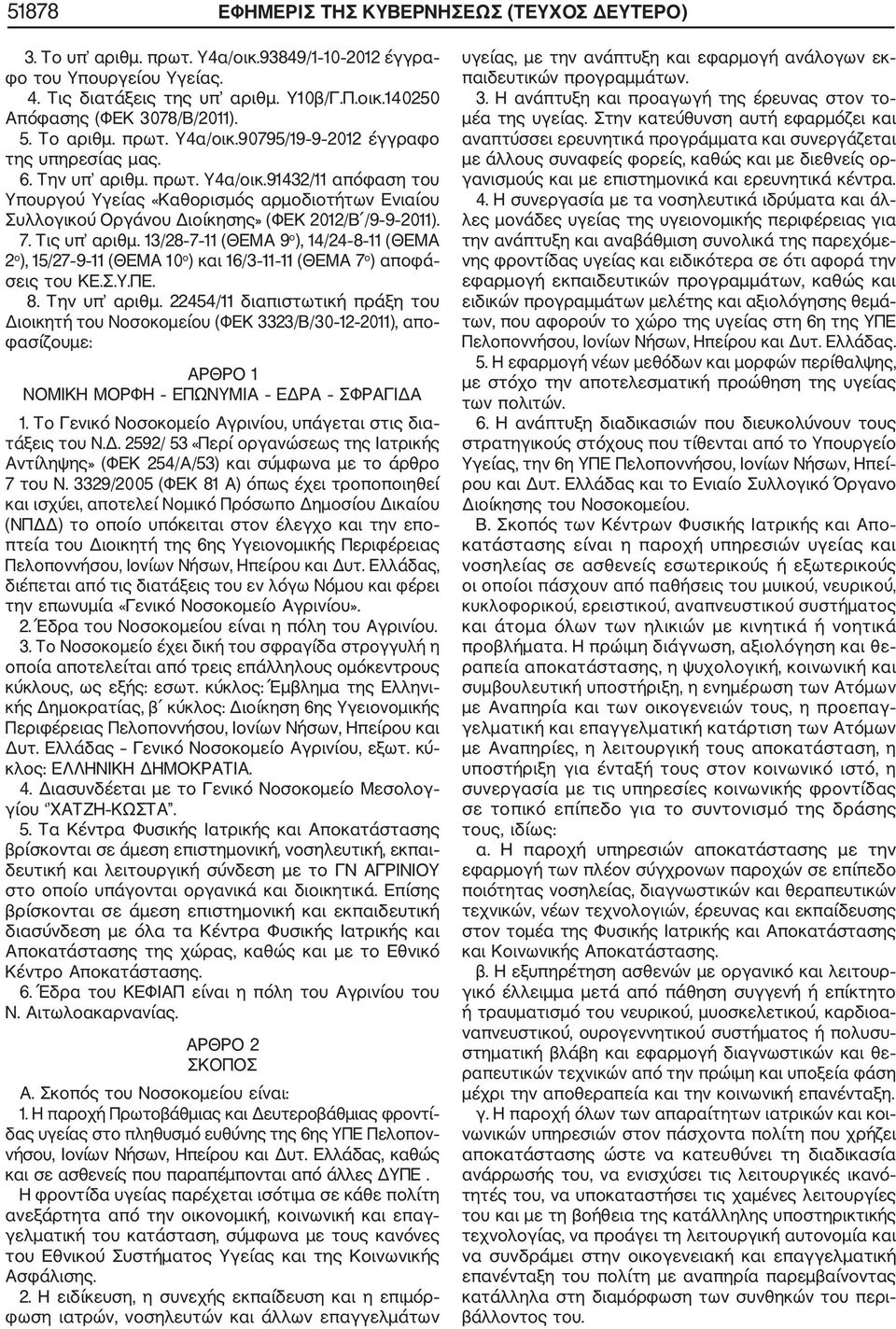 7. Τις υπ αριθμ. 13/28 7 11 (ΘΕΜΑ 9 ο ), 14/24 8 11 (ΘΕΜΑ 2 ο ), 15/27 9 11 (ΘΕΜΑ 10 ο ) και 16/3 11 11 (ΘΕΜΑ 7 ο ) αποφά σεις του ΚΕ.Σ.Υ.ΠΕ. 8. Την υπ αριθμ.