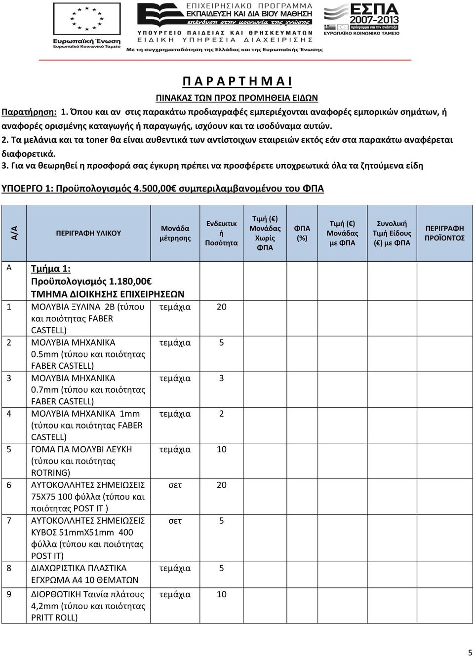Τα μελάνια και τα toner θα είναι αυθεντικά των αντίστοιχων εταιρειών εκτός εάν στα παρακάτω αναφέρεται διαφορετικά. 3.