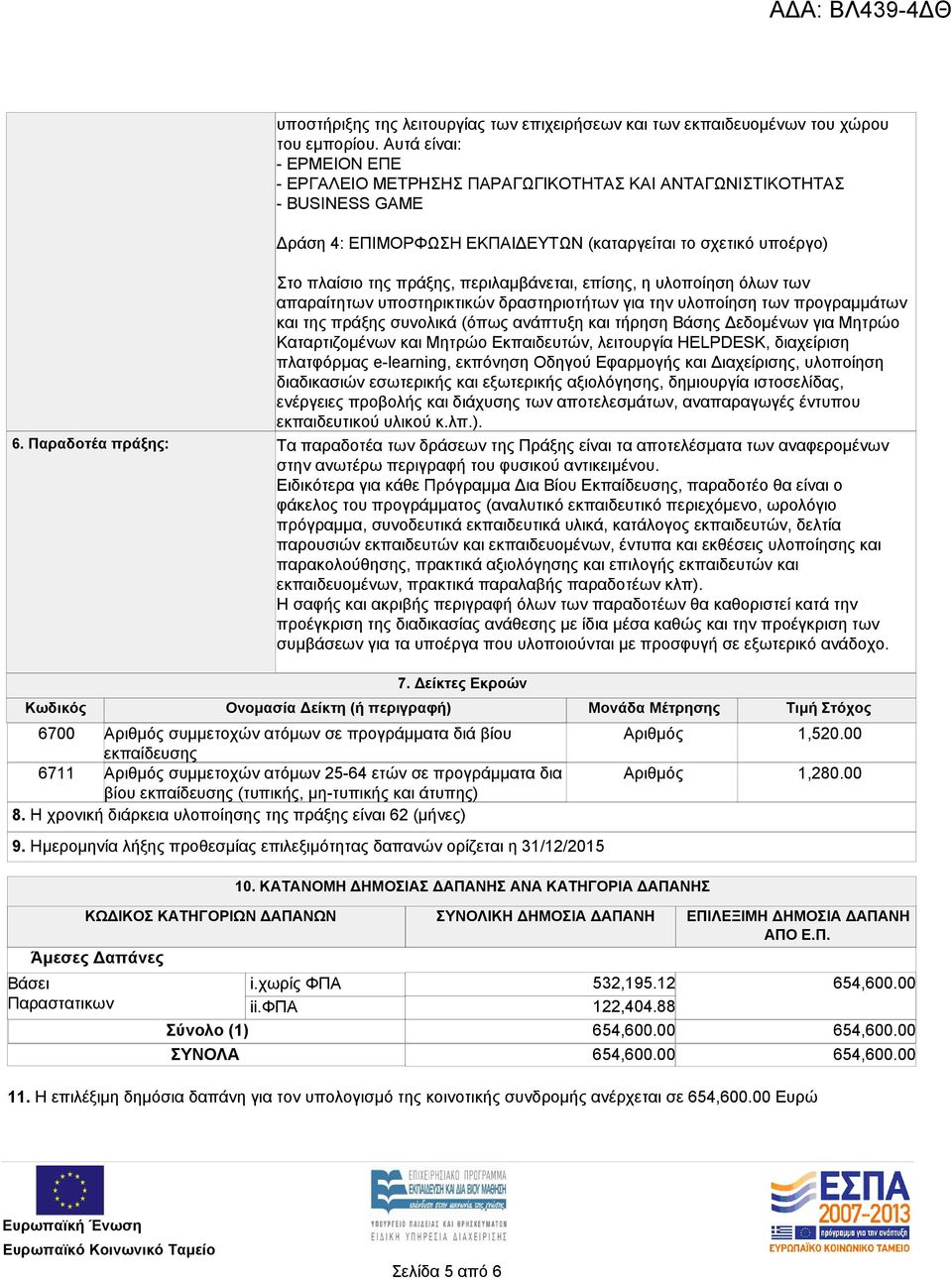 Ημερομηνία λήξης προθεσμίας επιλεξιμότητας δαπανών ορίζεται η 31/12/2015 Αριθμός Αριθμός 10. ΚΑΤΑΝΟΜΗ ΔΗΜΟΣΙΑΣ ΔΑΠΑΝΗΣ ΑΝΑ ΚΑΤΗΓΟΡΙΑ ΔΑΠΑΝΗΣ 1,520.00 1,280.