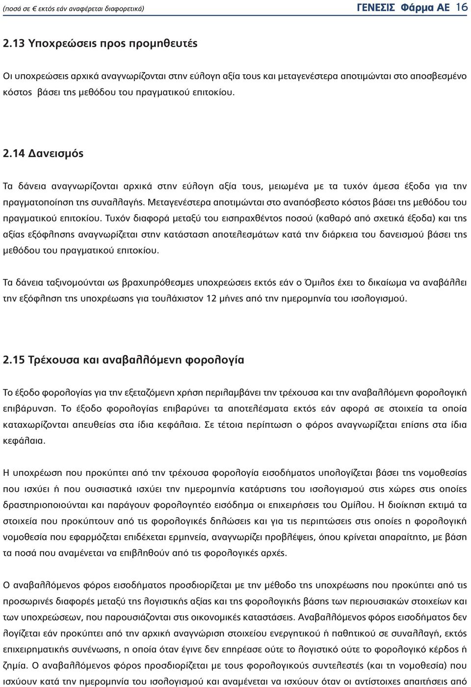 Τυχόν διαφορά μεταξύ του εισπραχθέντος ποσού (καθαρό από σχετικά έξοδα) και της αξίας εξόφλησης αναγνωρίζεται στην κατάσταση αποτελεσμάτων κατά την διάρκεια του δανεισμού βάσει της μεθόδου του