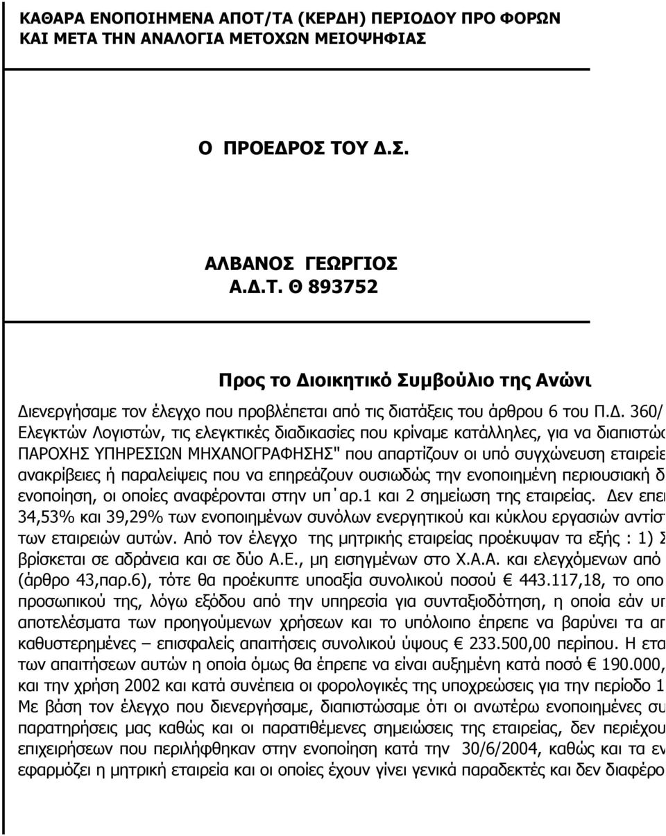 που να επηρεάζουν ουσιωδώς την ενοποιημένη περιουσιακή δ ενοποίηση, οι οποίες αναφέρονται στην υπ αρ.1 και 2 σημείωση της εταιρείας.