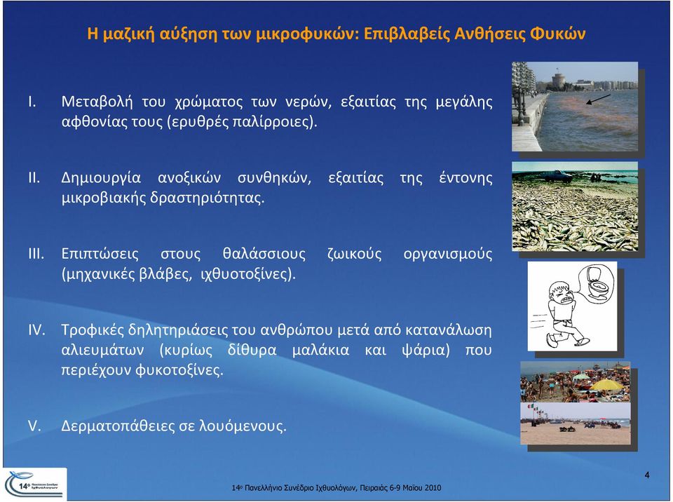 Δημιουργία ανοξικών συνθηκών, εξαιτίας της έντονης μικροβιακής δραστηριότητας. III.