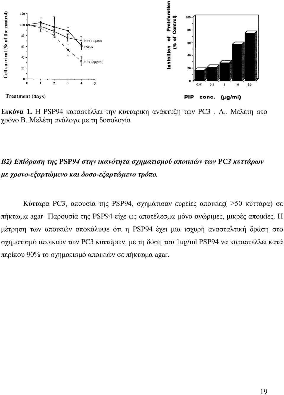 Κφηηανα PC3, απμοζία ηδξ PSP94, ζπδιάηζζακ εονείεξ απμζηίεξ( >50 ηφηηανα) ζε πήηηςια agar Πανμοζία ηδξ PSP94 είπε ςξ απμηέθεζια ιυκμ ακχνζιεξ, ιζηνέξ