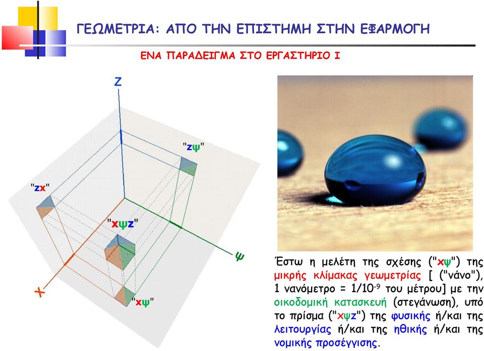 1/10-9 του μέτρου] με την οικοδομική κατασκευή (στεγάνωση), υπό το πρίσμα