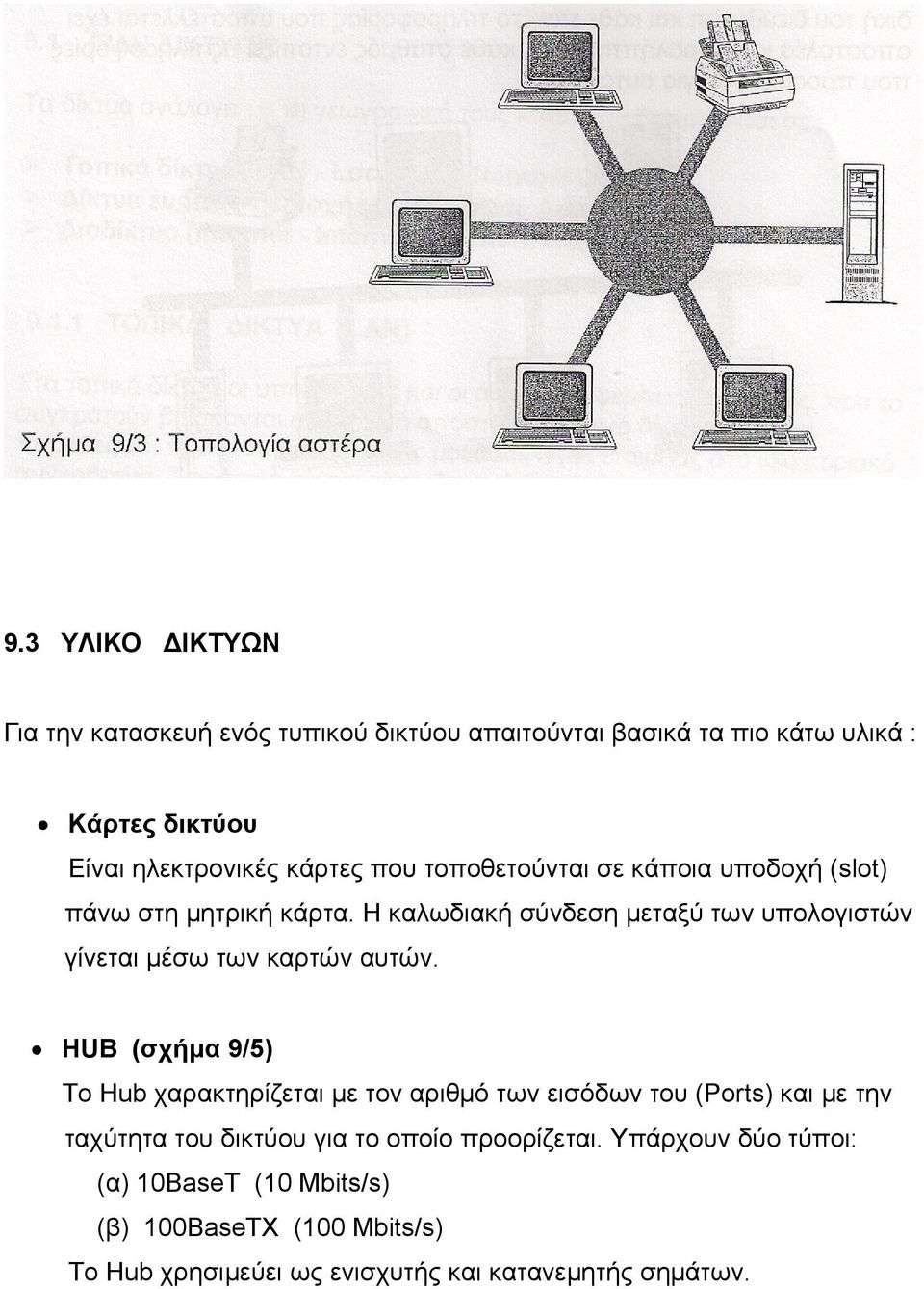 Η καλωδιακή σύνδεση μεταξύ των υπολογιστών γίνεται μέσω των καρτών αυτών.