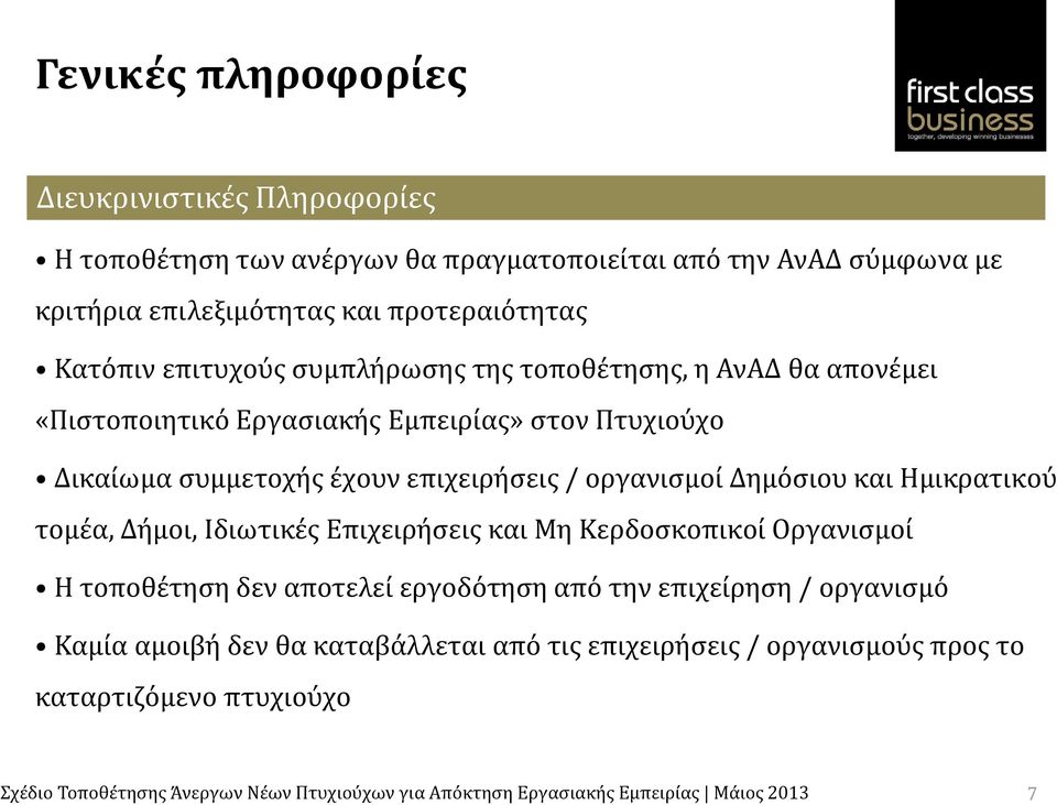 επιχειρήσεις / οργανισμοί Δημόσιου και Ημικρατικού τομέα, Δήμοι, Ιδιωτικές Επιχειρήσεις και Μη Κερδοσκοπικοί Οργανισμοί Η τοποθέτηση δεν