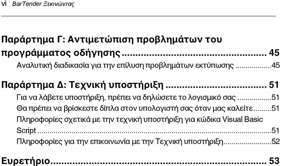 .. 51 Για να λάβετε υποστήριξη, πρέπει να δηλώσετε το λογισμικό σας.