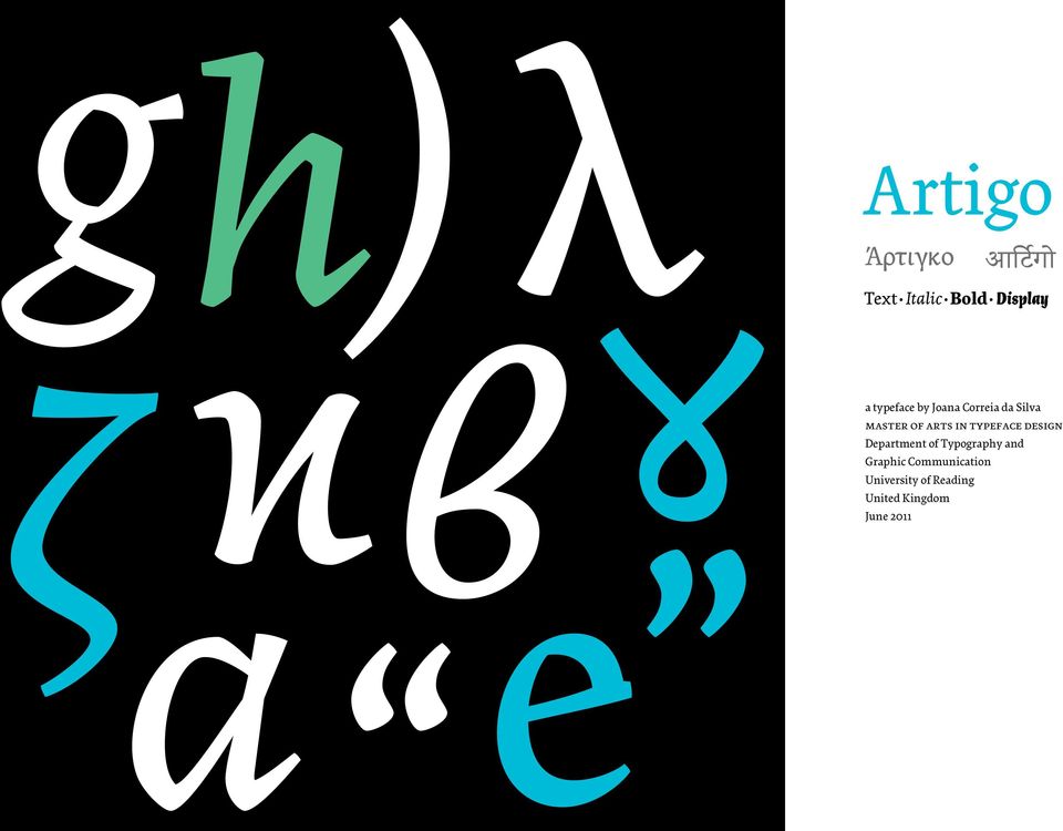 arts in typeface design Department of Typography and