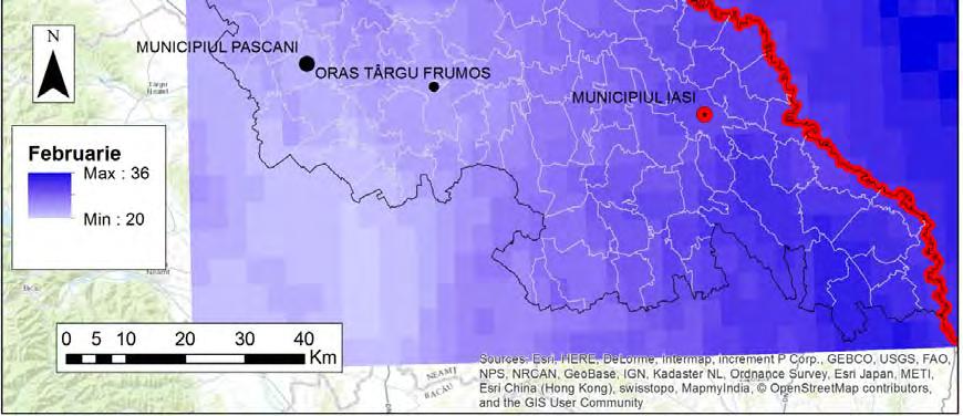 Figura 9 Harta precipitațiilor medii