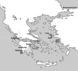 96 Ιγνάτιος Γ. Καράμηνας Χάρτης (3) 8. Ο παραπάνω Χάρτης (3) απεικονίζει ορισμένες από τις περιοχές της πατρίδας μας που επαναστάτησαν κατά τη διάρκεια του αγώνα.
