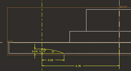 Εικόνα 6.4.3 6.4.2 Το Κόψιµο από Περιστροφή (Revolved Cut) 1. Ξεκινήστε τη δηµιουργία ενός revolve και χρησιµοποιήστε ως επιφάνεια σχεδιασµού την front. 2.