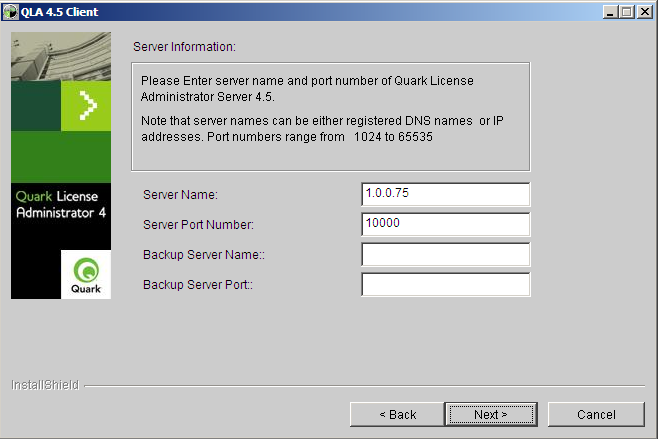 Πατήστε Next για να προχωρήσετε. 6. Στην επόμενη οθόνη θα πρέπει να εισάγετε τα στοιχεία του μηχανήματος όπου έχει εγκατασταθεί ο QLA server.