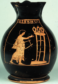 Ερμηνεύω Ποια σχέση, λοιπόν, μπορεί να έχει το αντικείμενο με τις μορφές; Γιατί το στολίζουν με λευκές κορδέλες; Για ποιον προορίζεται; Και κάτι ακόμα.