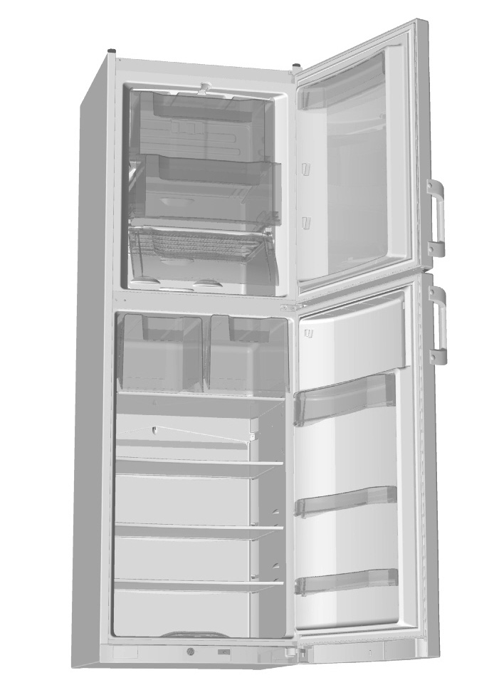 Περιγραφή συσκευής A Χώρος ψυγείου 1 Μονάδα ελέγχου 2 Εσωτερική λάμπα φωτισμού 3 Ράφια (ρυθμιζόμενα καθ 'ύψος) 4 Δοχείο / συρτάρι για φρούτα και λαχανικά 5 Ράφι πόρτας του ψυγείου (βαθύ και ρηχό) 6