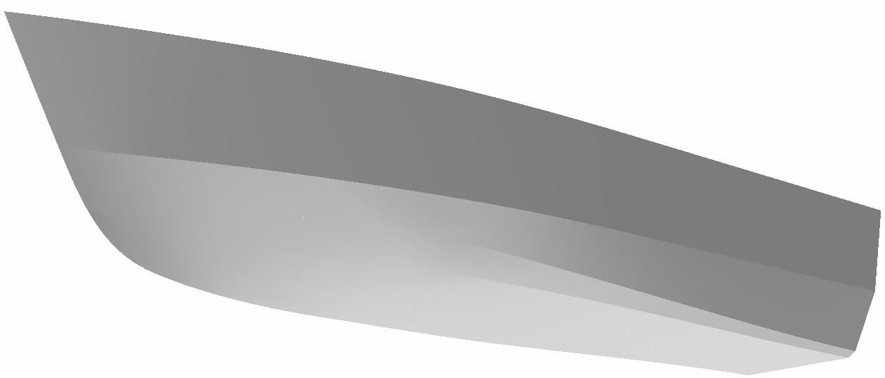 Κεφάλαιο 3: Παραμετρική Σχεδίαση - 64 - ου καταστρώματος. Τόσο η επιφάνεια της πατρικής, όσο και της τελικής γάστρας μετά το μετασχηματισμό, είναι επαρκώς εξομαλυμένες όπως φαίνεται και στο Σχήμα 3.