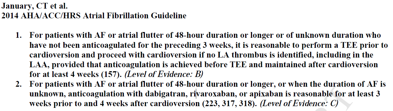 2014 AHA/ACC/HRS Guideline for the Management of Patients With Atrial Fibrillation January CT, et al.