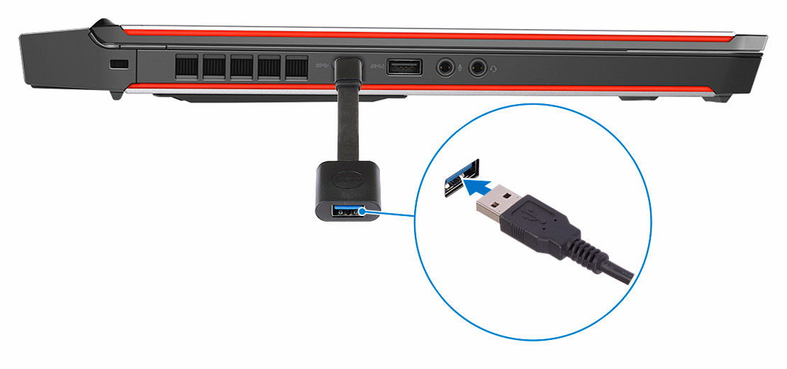 8 Συνδέστε τον ανιχνευτή Oculus Rift για λειτουργία αφής στη θύρα USB Type- A στο κλειδί. 9 Ακολουθήστε τις οδηγίες που θα παρουσιαστούν στην οθόνη για να ολοκληρωθεί η ρύθμιση.