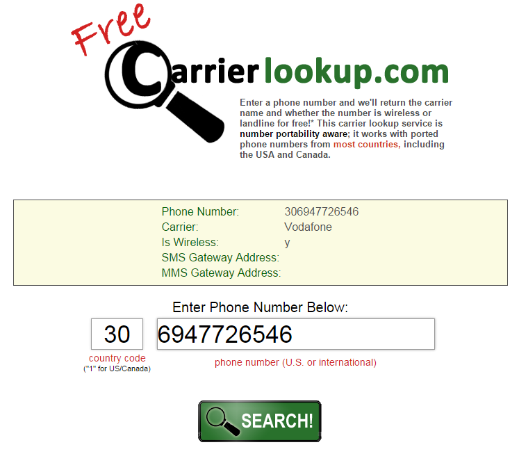 Mobile Number Lookup