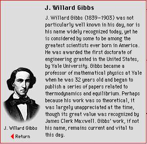J. Willard Gibbs J. Willard Gibbs (1839-1903) nije bio posebno poznat u svoje vreme mada su ga i tada mnogi smatrali jednim od najvećih naučnika roñenih u Americi.