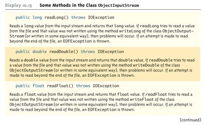 Μέθοδοι της ObjectInputStream (1/5) 88 Μέθοδοι της