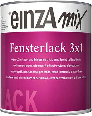 ΤΕΧΝΙΚΟ ΦΥΛΛΑ ΙΟ ΠΡΟΪΟΝΤΟΣ Νο. 164 Fensterlack 3x1 Συνδυασµός χρωµάτων µε einza mix Ι. Το προϊόν Το einza Fensterlack 3x1 είναι βερνικοχρωµα 1-συστατικού για ξύλινα παράθυρα.