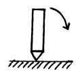 (FKS 995/996, B-4.4) 44. (*) Ceruzka je postavená na podložke v zvislej polohe. Vďaka malému impulzu začne ceruzka padať. Popíšte jej pohyb, kým nedopadne.