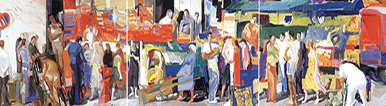 ΡΟΛΟΣ ΤΗΣ ΒΙΟΜΗΧΑΝΙΑΣ Λαϊκή Αγορά της οδού Ξενοκράτους Παναγιώτης Τέτσης. Εθνική Πινακοθήκη.