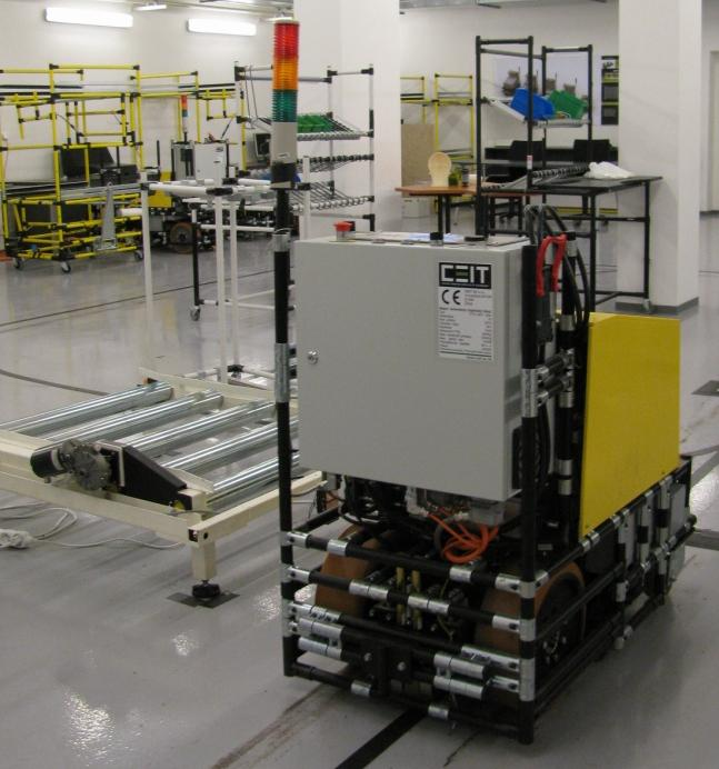 Conti - FTS Implementácia FTS logistického systému v závode CRM Púchov Zásobovanie pracovísk bude realizované automaticky, prostredníctvom autonómnych FTS CEIT ťahačov, pripojených na ťahané vozíky.
