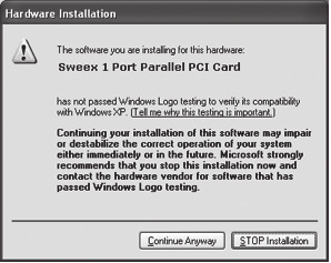 Εγκατάσταση για Windows 2000 και XP Μετά τον εντοπισμό του υλικού, τα Windows εμφανίζουν την ακόλουθη οθόνη: Πατήστε Άκυρο ( Cancel ). Τοποθετήστε στον υπολογιστή το CD -ROM της Sweex.