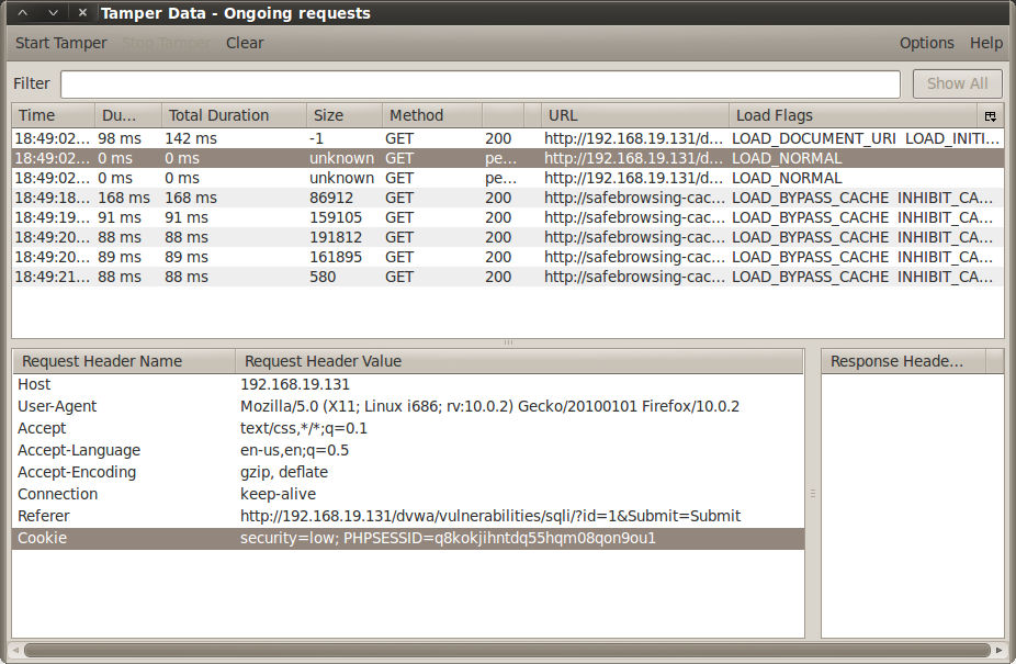 Referer: http://192.168.19.131/dvwa/vulnerabilities/sqli/?