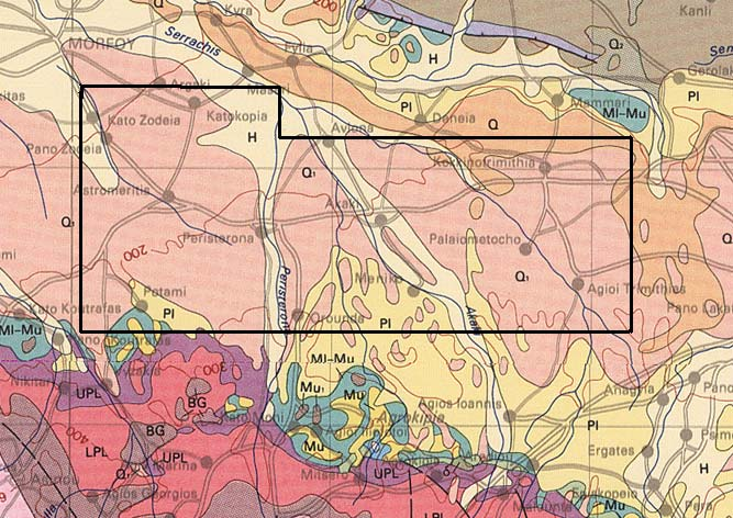 GEOLOGICAL MAP OF THE WESTERN MESAORIA AREA Σχήμα 2.