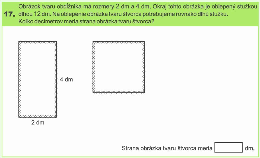 Analýza položky č. 17 Položka č. 17 patrí do tematického okruhu geometria a meranie a do tematického celku geometria.