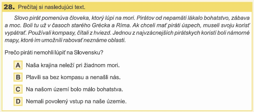 Obr. 27 Distribúcia úspešnosti a citlivosť položky č. 30 podľa výkonnostných skupín žiakov Analýza položky č. 28 Položka je zameraná na čítanie s porozumením.