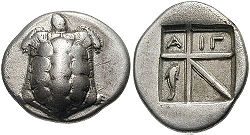 Αργυρός στατήρας Αίγινας 600-525 π.χ.