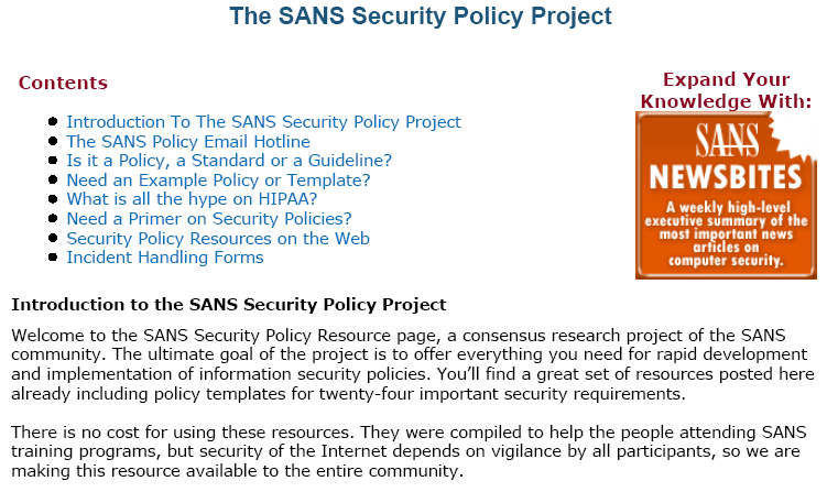 Security Policy