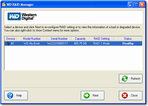 6 WD RAID Manager για Windows Το WD RAID Manager είναι ένα εργαλείο που έχει σχεδιαστεί για να σας βοηθήσει στην εύκολη διαχείριση του συστήματος RAID, όπως στην αλλαγή της ρύθμισης των παραμέτρων